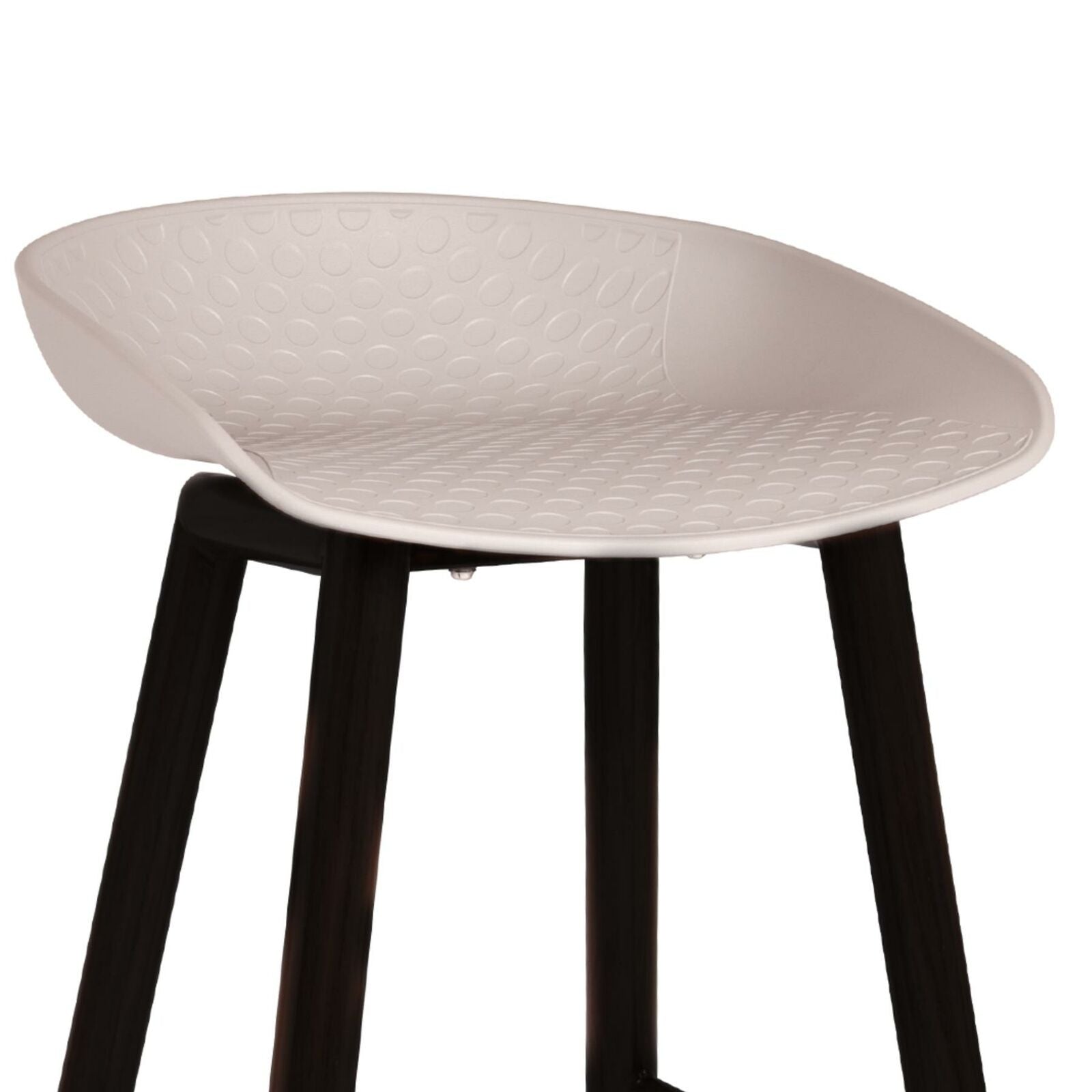 2x Light Grey Barstools Plastic Seat and Black Metal Legs Home Kitchen Bar