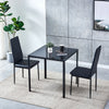 3/5Pcs Square Dining Table + Chairs Set Glass Table for Dining Room Small Space