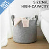 Large Grey Felt Storage Basket Bin w/ Handle Bedroom Closet Clothes Toy Storage