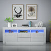 Living Room Set -TV Unit High Display Cabinet 2/3 Door Cupboard Sideboard White