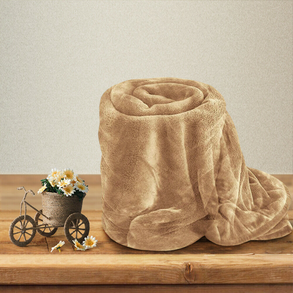 Luxury Blanket Large Sofa Throw Fleece Faux Fur Single Double & King