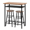 Bar Table Set Breakfast Kitchen Dining Table 2 High Chairs Stools Metal Frame