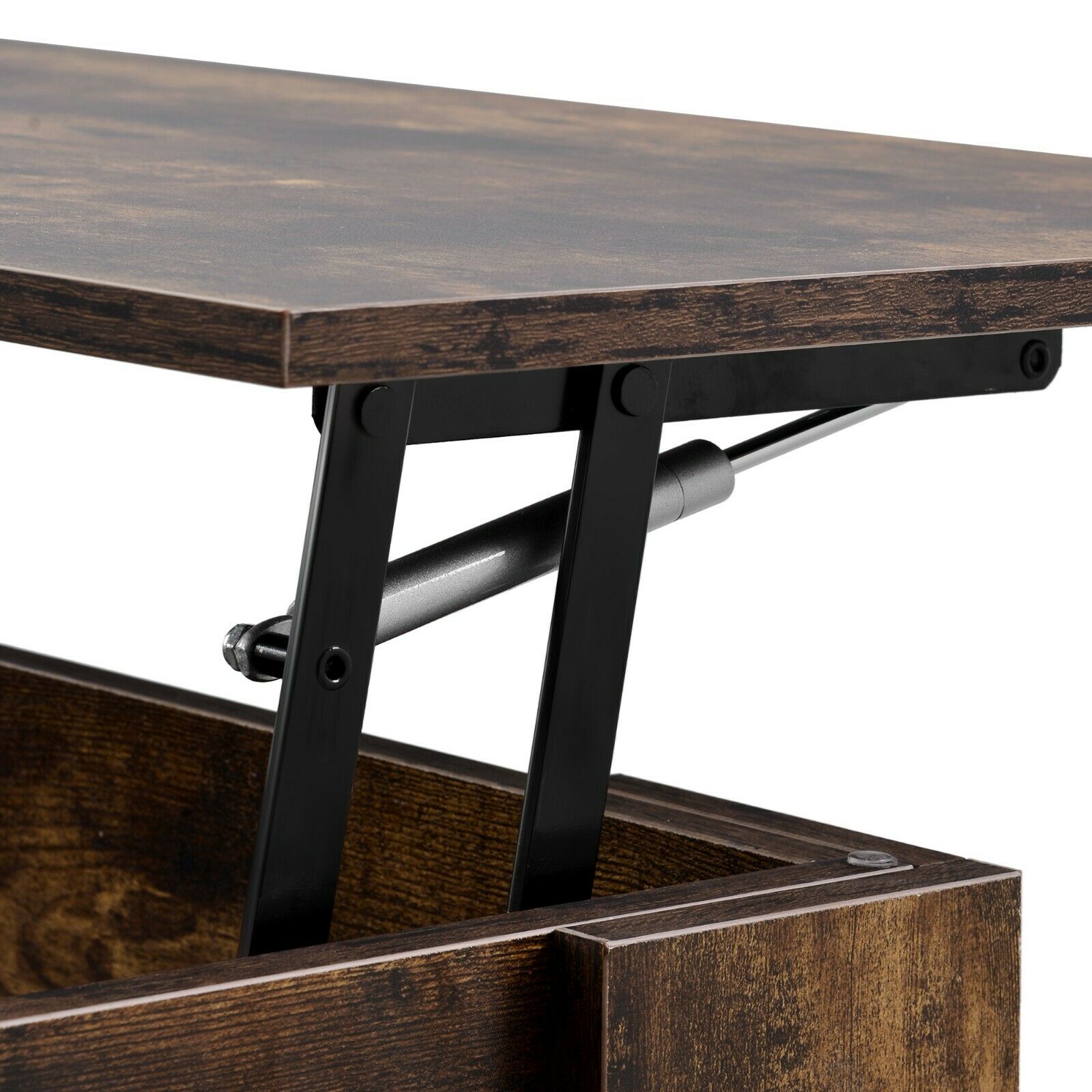 Hydraulic Lift Up Coffee Tea Table End Table with Living Room 100cm Wodden