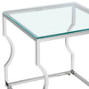 Console Coffee End Table Tinted Tempered Glass Furniture Chrome Crescent Leg