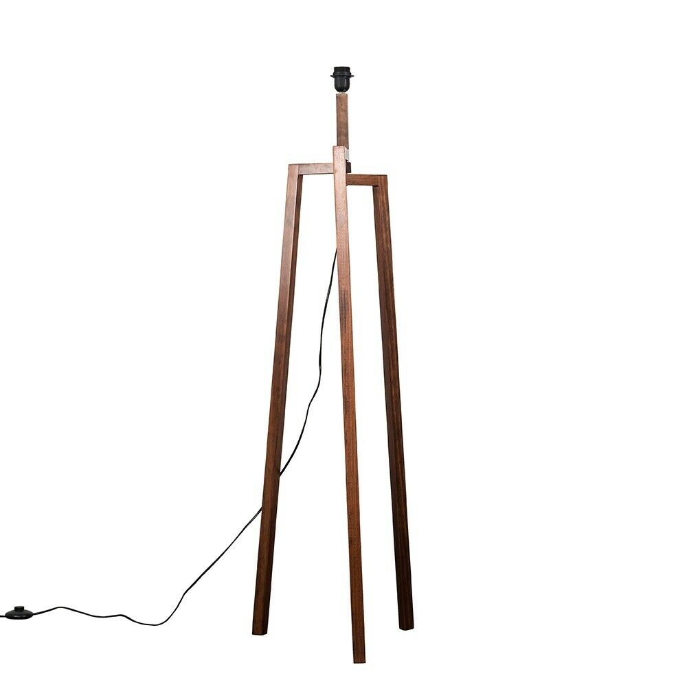 Wooden Tripod Floor Lamp Large Modern Living Room Lamp Light / Dark Wooden Base