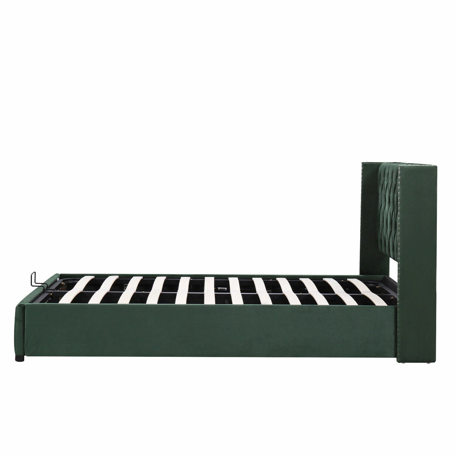 Ottoman Bed Frame Storage Bed 135x190cm Double Size Fabric Velvet Upholstered HT