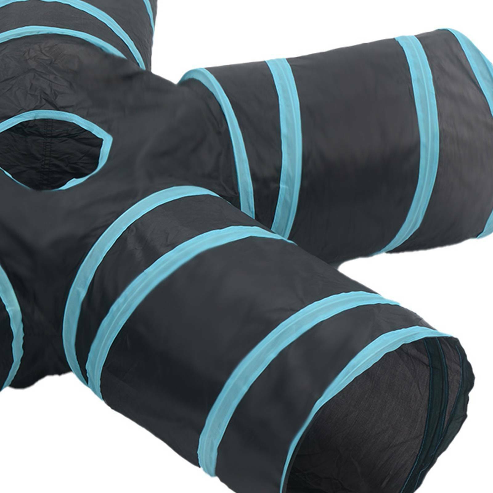 Foldable Cat Tunnel 4 Way Pop up Pet Kitten Training Toy Rabbit Play Tube UK