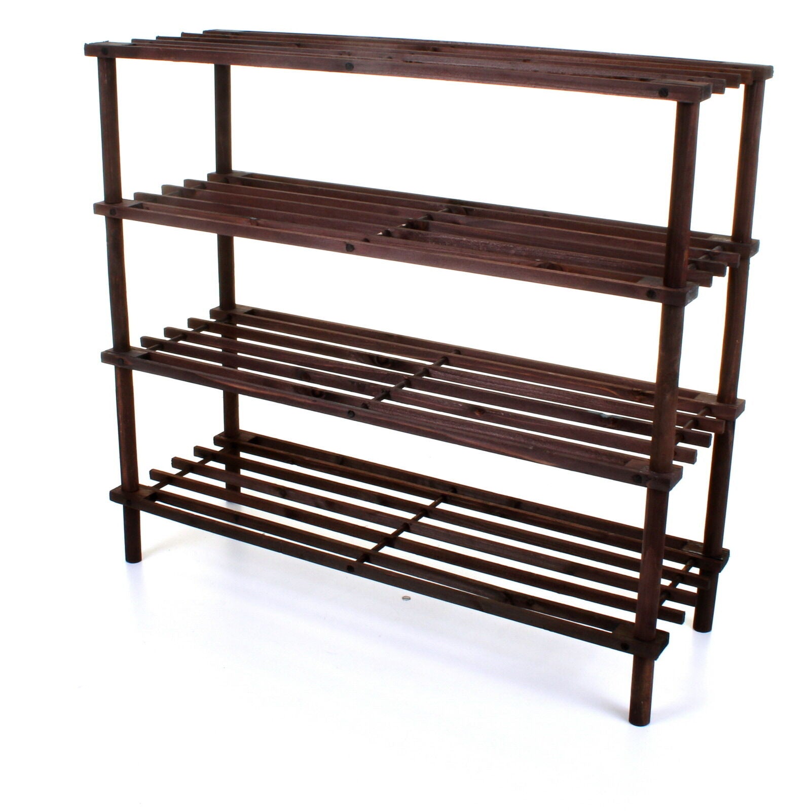 3 4 SLATTED TIER SHOE RACK WOODEN SHOE ORGANISER STORAGE UNIT SHELF STAND RACK