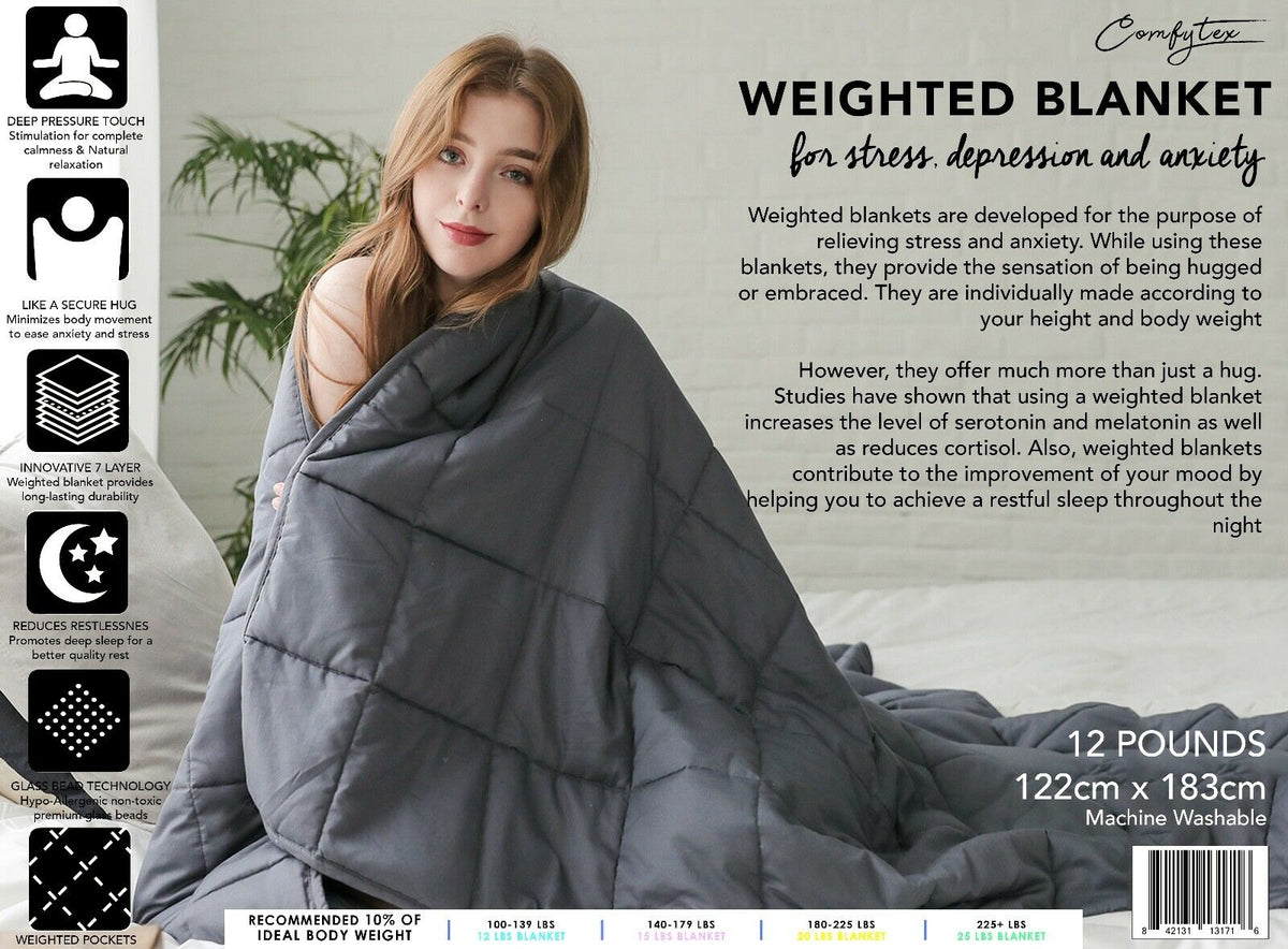 PREMIUM VELVET WEIGHTED GRAVITY BLANKET ANXIETY AUTISM DEPRESSION