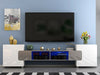 Modern Large 230cm TV Unit Stand Cabinet High Gloss Doors Shelves FREE RGB LED