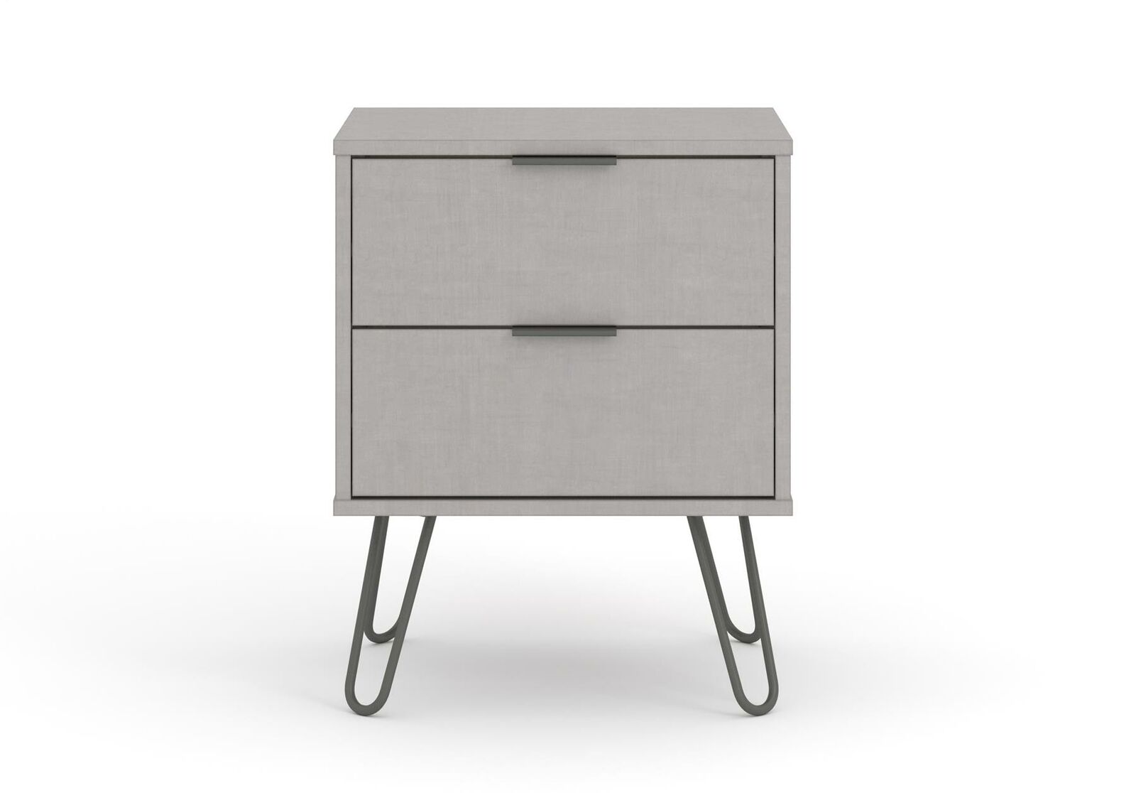 Grey Bedside Lamp Table Cabinet 2 Drawer Bedroom Living Room Storage Unit