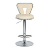 2× White Bar Stools Faux Leather Barstool Kitchen Pub Stool Breakfast Bar Chair