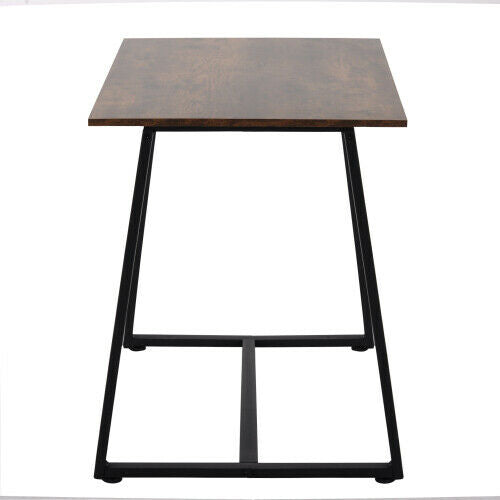 4-Seater Dining Table Set with 2 Benches Breakfast Kitchen Furniture Steel Frame