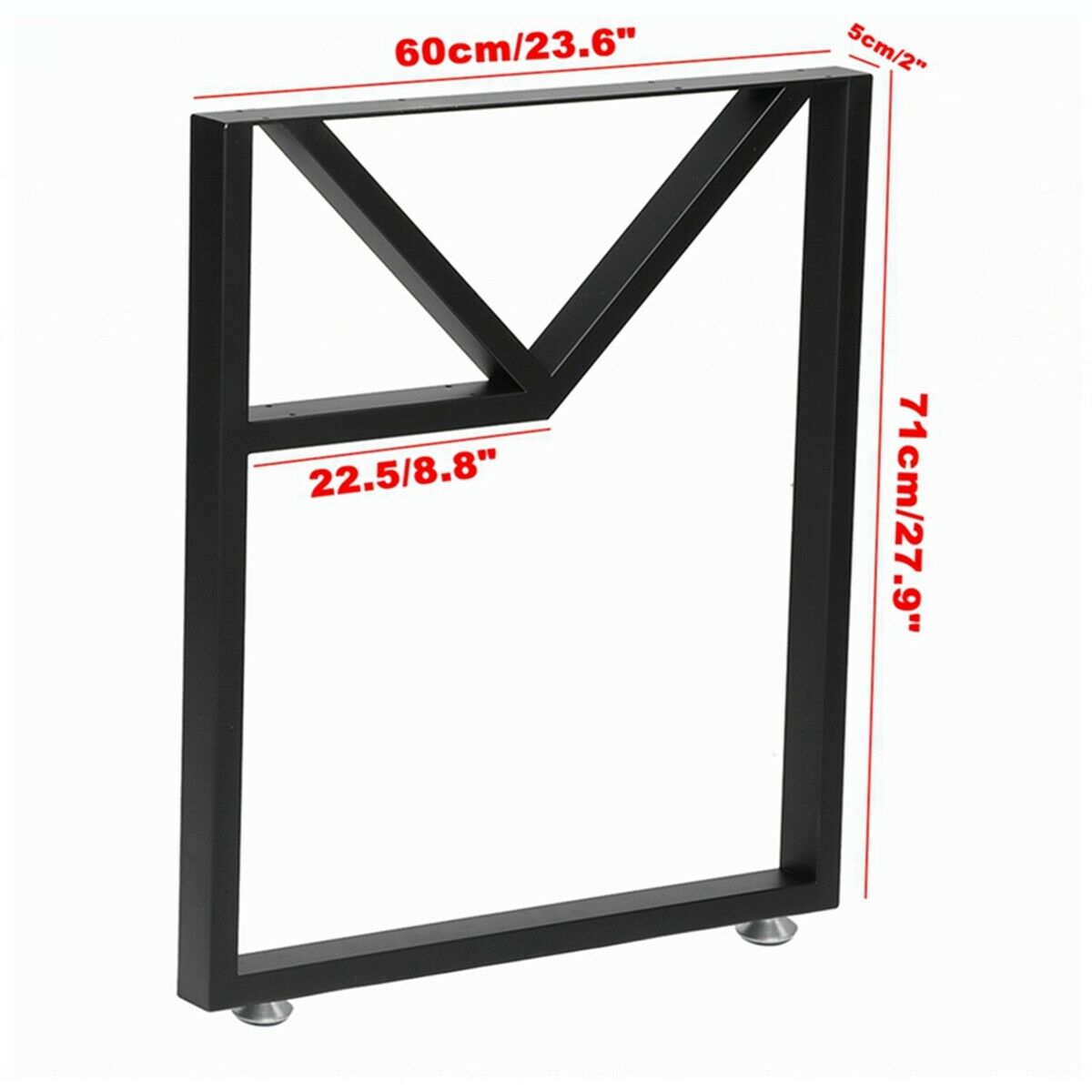 2x Industrial Steel Table Legs Metal Square Shape Dining/Bench/Coffee Table Desk