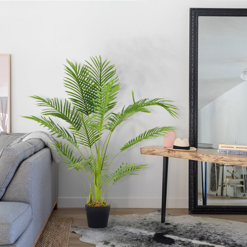 90cm Artificial Palm Tree with Pot Green Fake Plant Indoor Outdoor Home Office