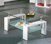 Coffee Table With Storage Shelves Wooden Legs Living Room Furniture White Glass