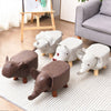 Animal Stool Footstool Footrest Elephant Ottoman Shoe Bench with Sponge Wood Leg