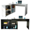 Large L-shaped Computer Desk PC Table Workstation Home Office Study w/ Shelves