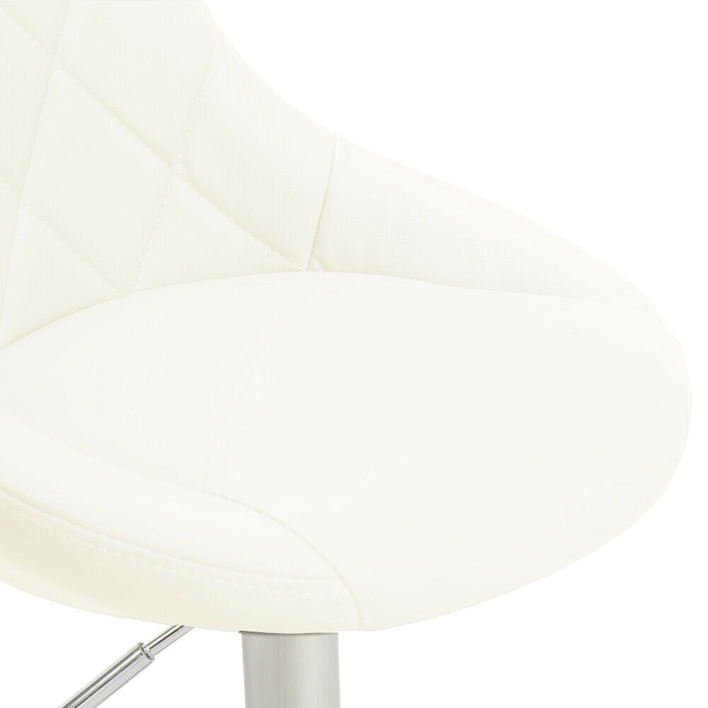 2pcs Cream MADRID Gas Lift Faux Leather Bar Stools Home Kitchen Breakfast Bar