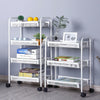 3 4 Tier Metal Mesh Rack BarStorage Trolley Cart Kitchen Bathroom Shelf w/Wheel