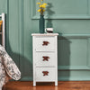 Pair of White Bedroom Bedside Table Unit Cabinet Nightstand with 3 Drawers UK