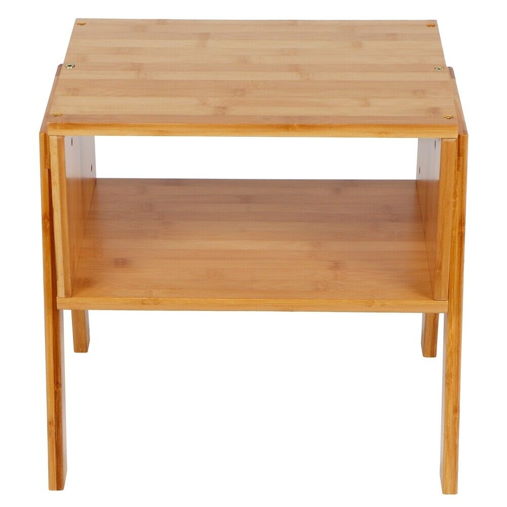 2 X Bedside Table Cabinet Side End Nightstand Storage Bedroom Furniture Bamboo