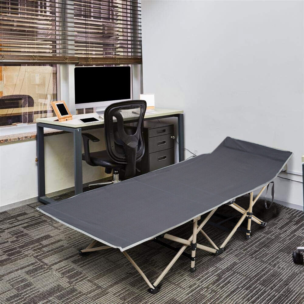 Folding Single Guest Bed W/ Storage Bag Portable Camping Cot Travel Home Office