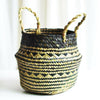 Elegant Seagrass Belly Basket Bag Garden Decor Laundry Storage Plant Pot Basket
