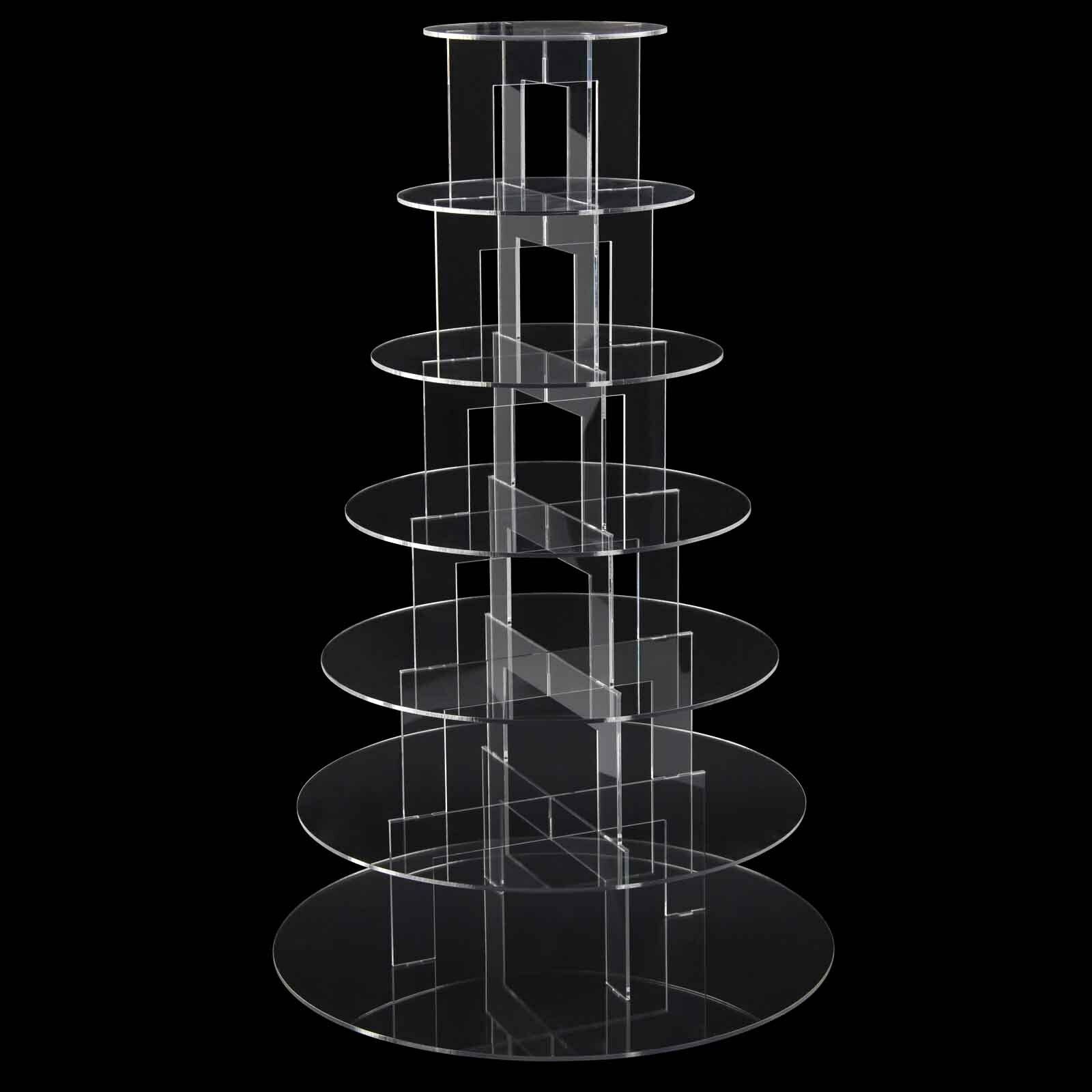 Clear Acrylic Round Cupcake Stand Display WeddingParty 5/6/7 tier Cup Cake Stand