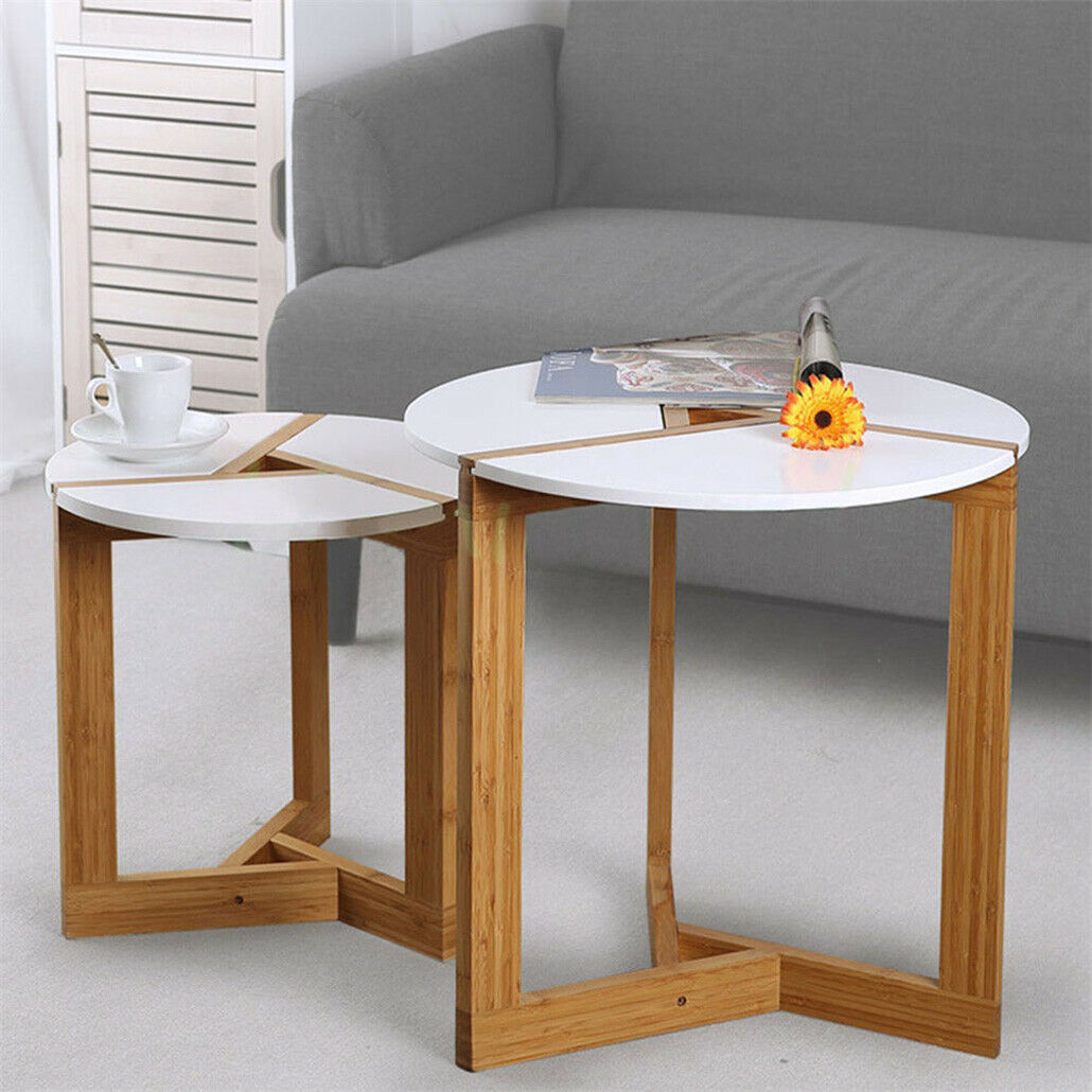 Modern Design White Chic Round Side Table Laptop End Coffe Table Home Furniture