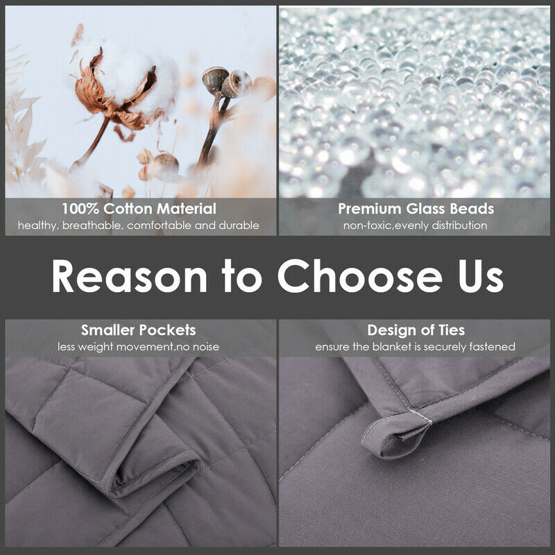 Weighted Blanket Therapy Gravity Sensory Sleep Cotton Gravity Breathable Cotton