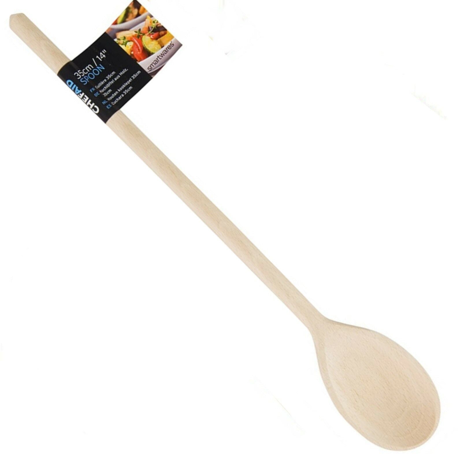 Chef Aid Traditional Beech Wooden Spoon 8” 10” 12” 14” Cooking Stirring Natural