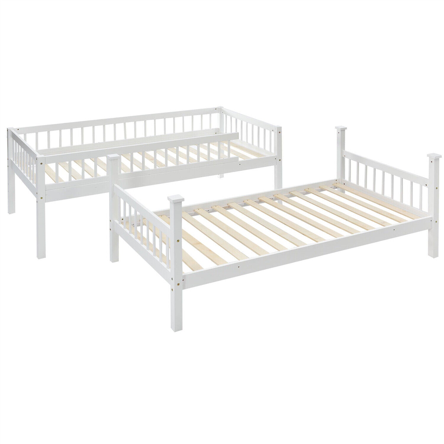 3ft Single Bunk Beds Pine Wood Kids Furniture Bed Frame High Sleeper w/Drawer HT