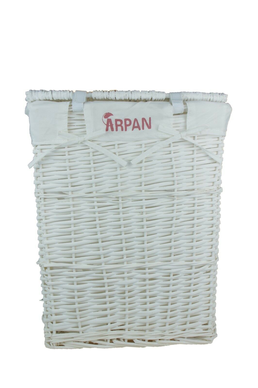 Laundry Basket Bin White Medium Wicker Basket With White Liner Insert Handles