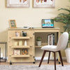 Folding Sewing Table 2 IN 1 Rolling Craft Table Home Office Desk Workstation