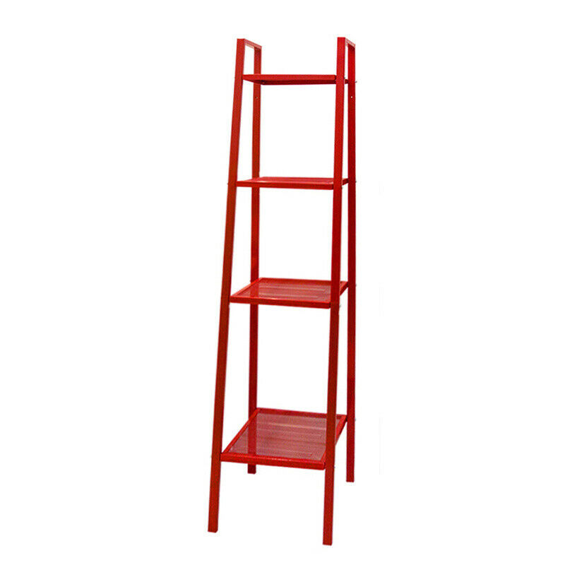Metal Ladder Shelf 4 Tier Bookshelf Storage Rack Plant Pot Display Shelving Unit