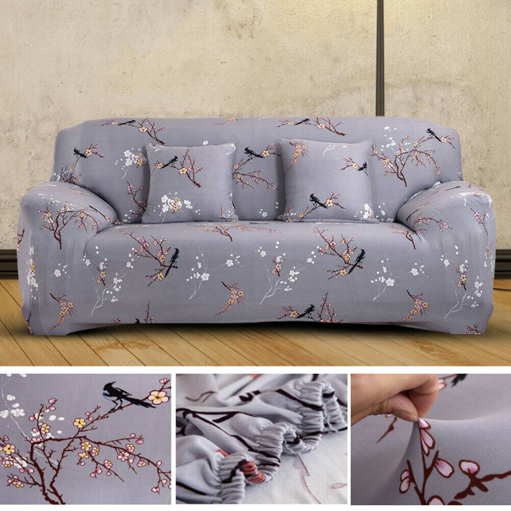 1/2/3 Seater Elastic Floral Sofa Covers Slipcover Settee Stretch Couch Protector