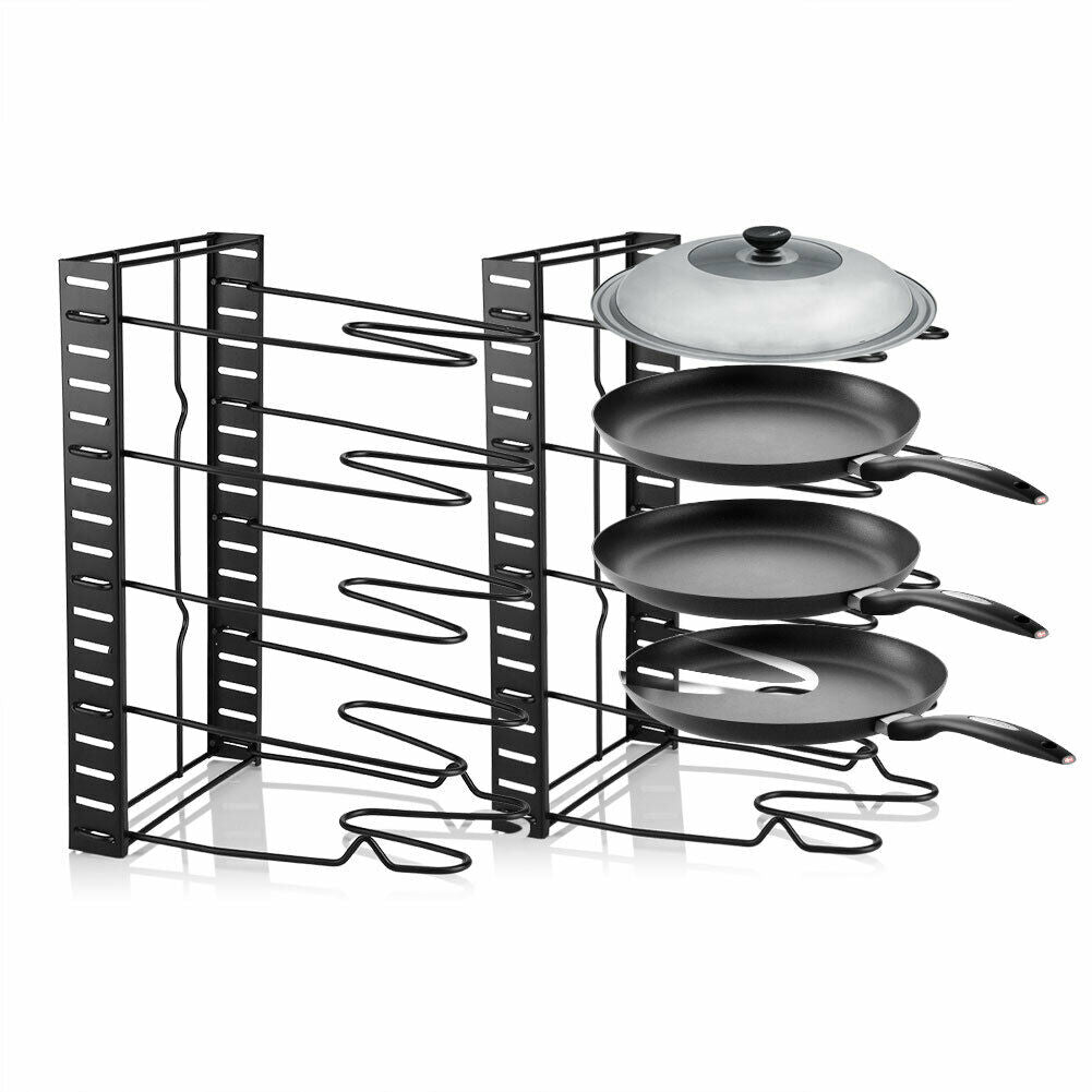5-Tier Pot Storage Rack Pan Stand Saucepan Holder Cookware Organiser Kitchen