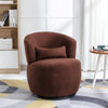 Swivel Tub Chair Teddy Fabric Accent Armchair Barrel Chairs Reading Chair HT