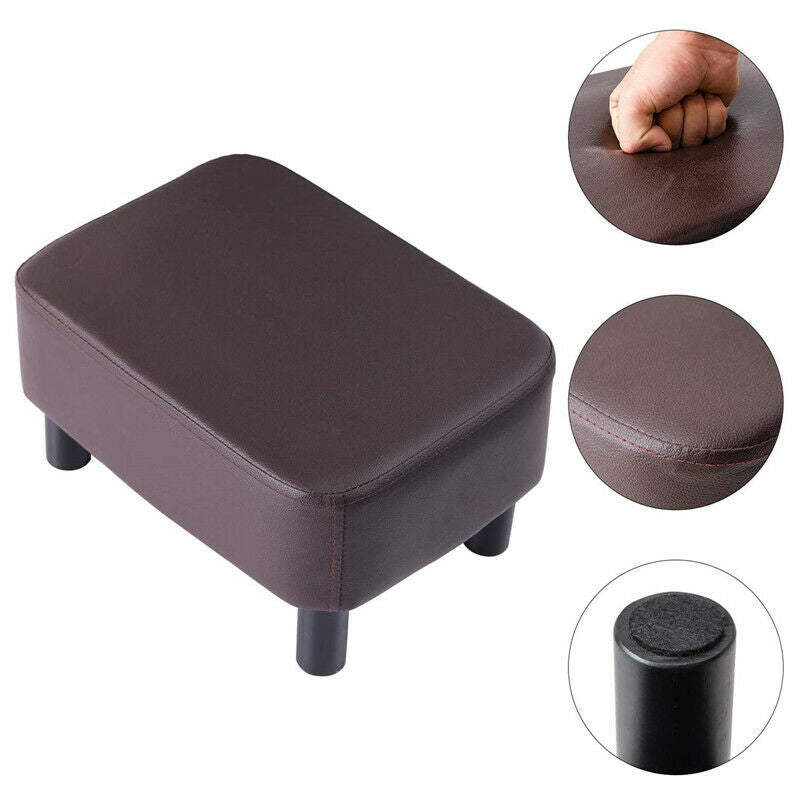 PU Leather Footstool Footrest Stool Pouffe Ottoman Footrest Gift for Parents