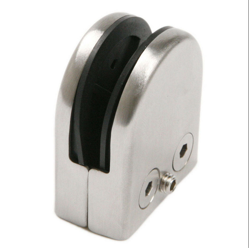 4/8/12X 304 Glass Clamp Clip Stainless Steel Flat Back Bracket Fr Stair Handrail