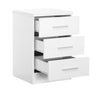 REFLECT XL - 3 Drawer Bedside Table in White High Gloss / Matt White - Bedroom