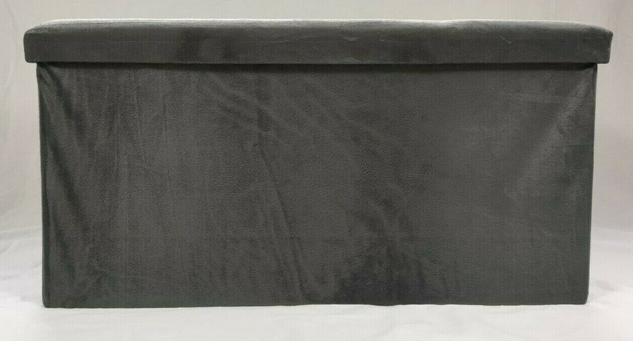 Soft Velvet Diamante Ottoman Folding Storage Box Footstool Seat new colour