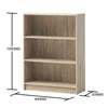 3 Tier Bookcase Wide Display Shelving Storage Unit Wood Furniture Sonoma Oak