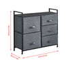 Dark Grey Fabric Cabinet Chest of Drawers Bedside Table Storage 2/3/4/5/7 Drawer