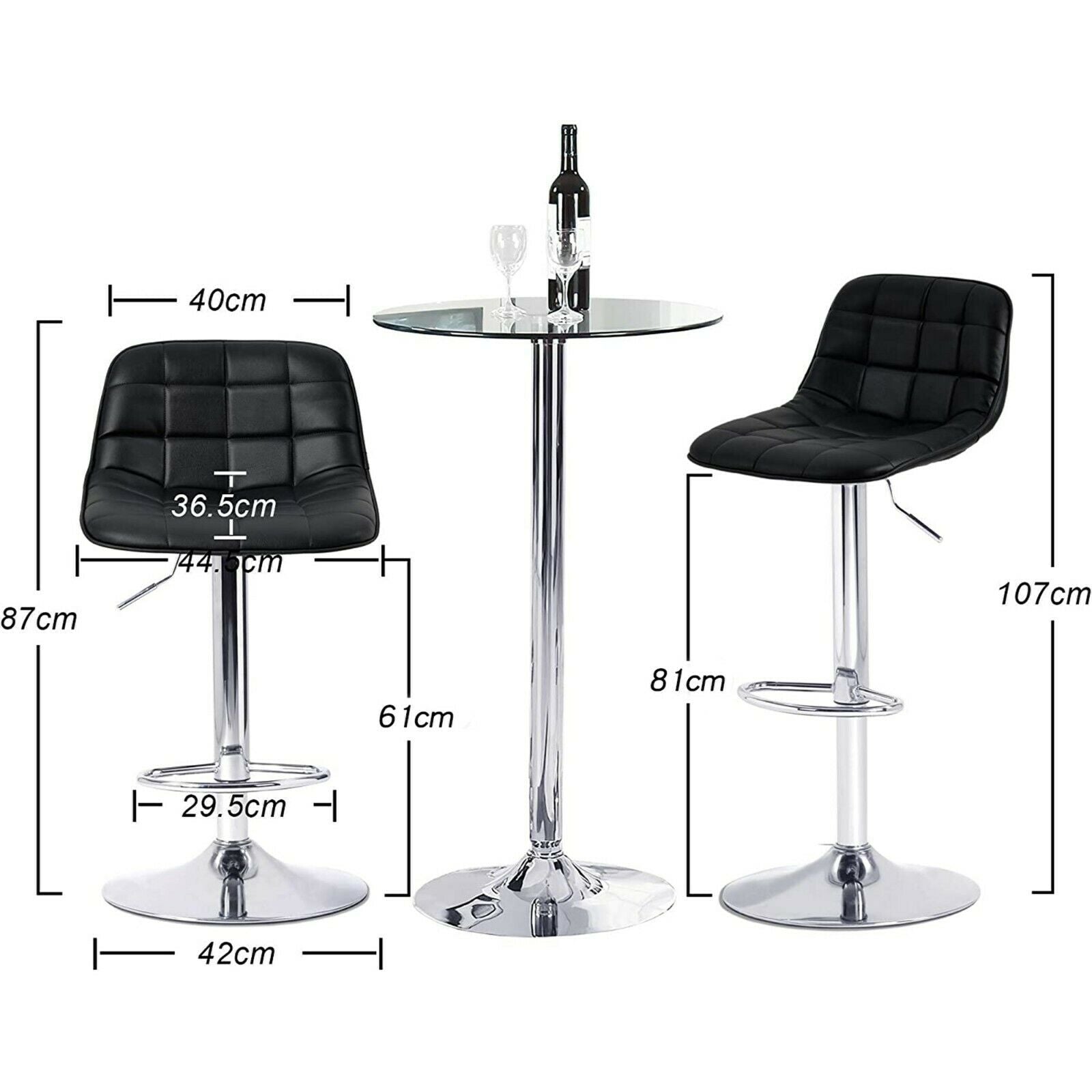 2×Bar Stools Leather / Velvet Chairs Breakfast Chair Swivel Gas Lift Adjustable