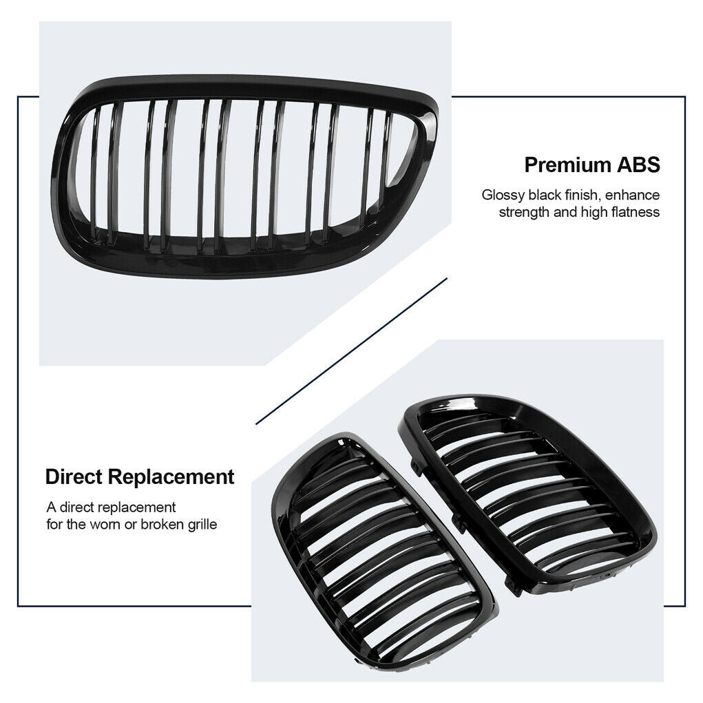 Car Front Bumper Grille Front Kidney Grill for BMW E92 2006-2009 3 Series Gloss
