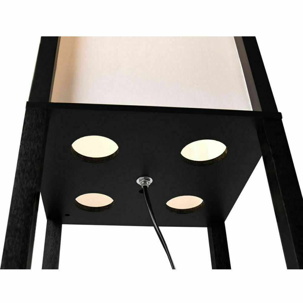 3-Tier Shelf Floor Lamp w/Shade Standing Light Open Shelves Storage Living Room