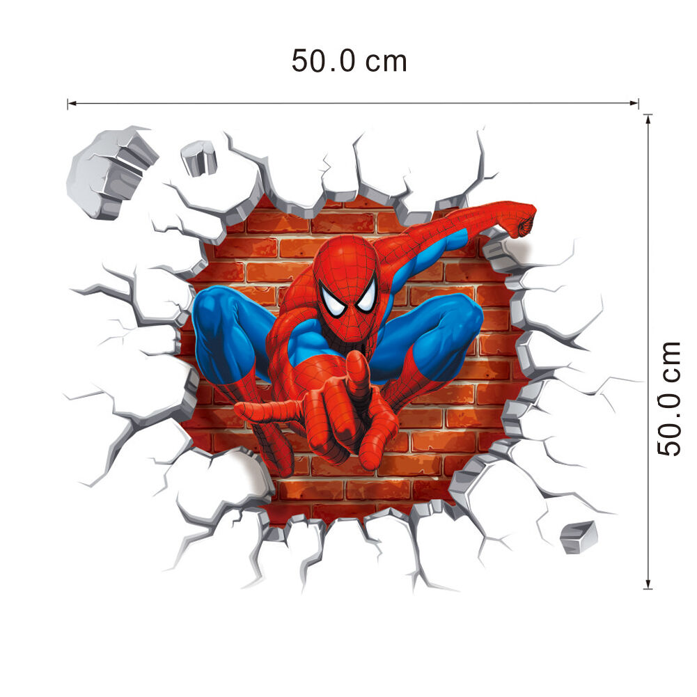 3D Spider man kids room decor boy gift Wall sticker wall decals wallpaper UK 98a