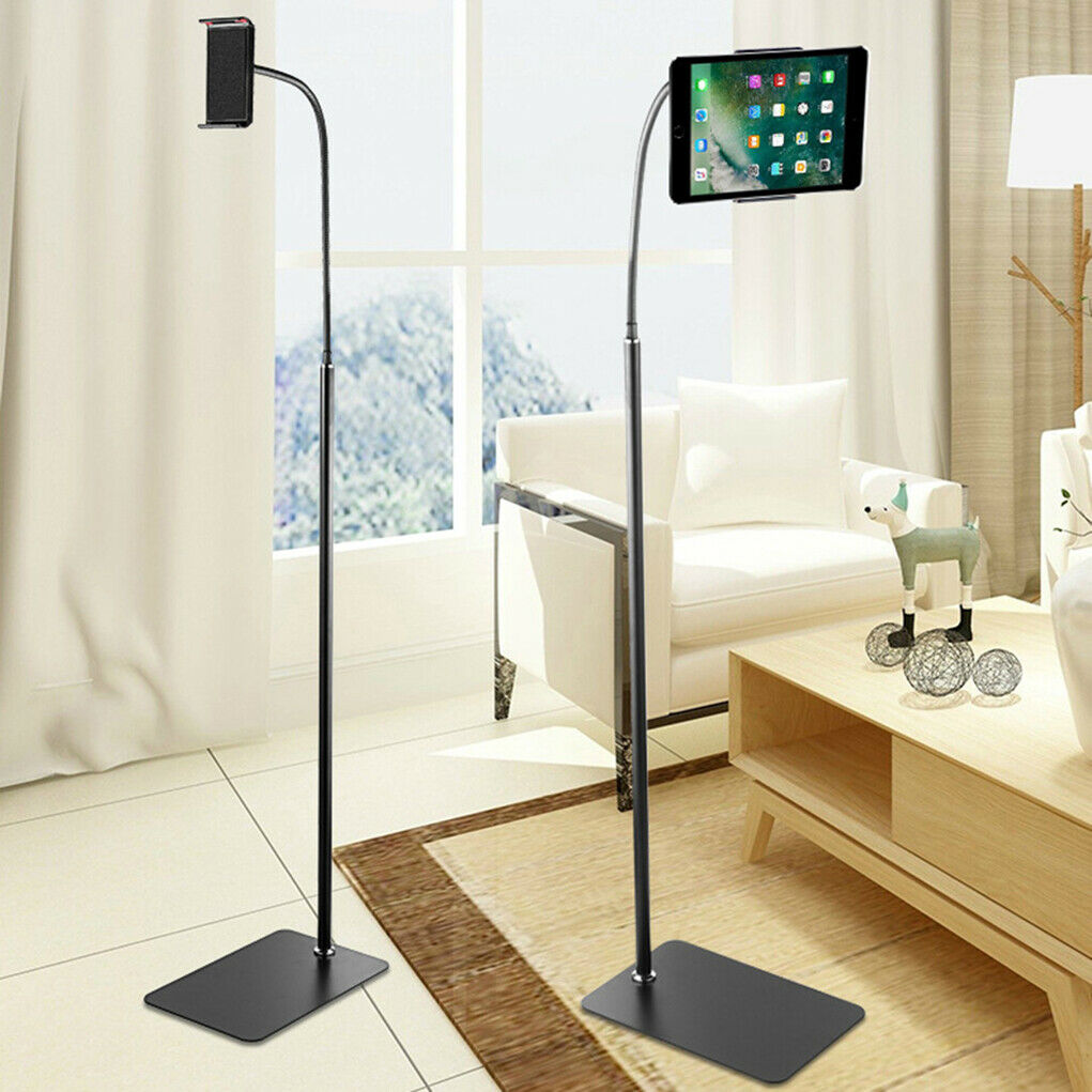 Floor Stand Height-Adjustable Gooseneck for 5-10.6 Inch Tablets iPad Large Base